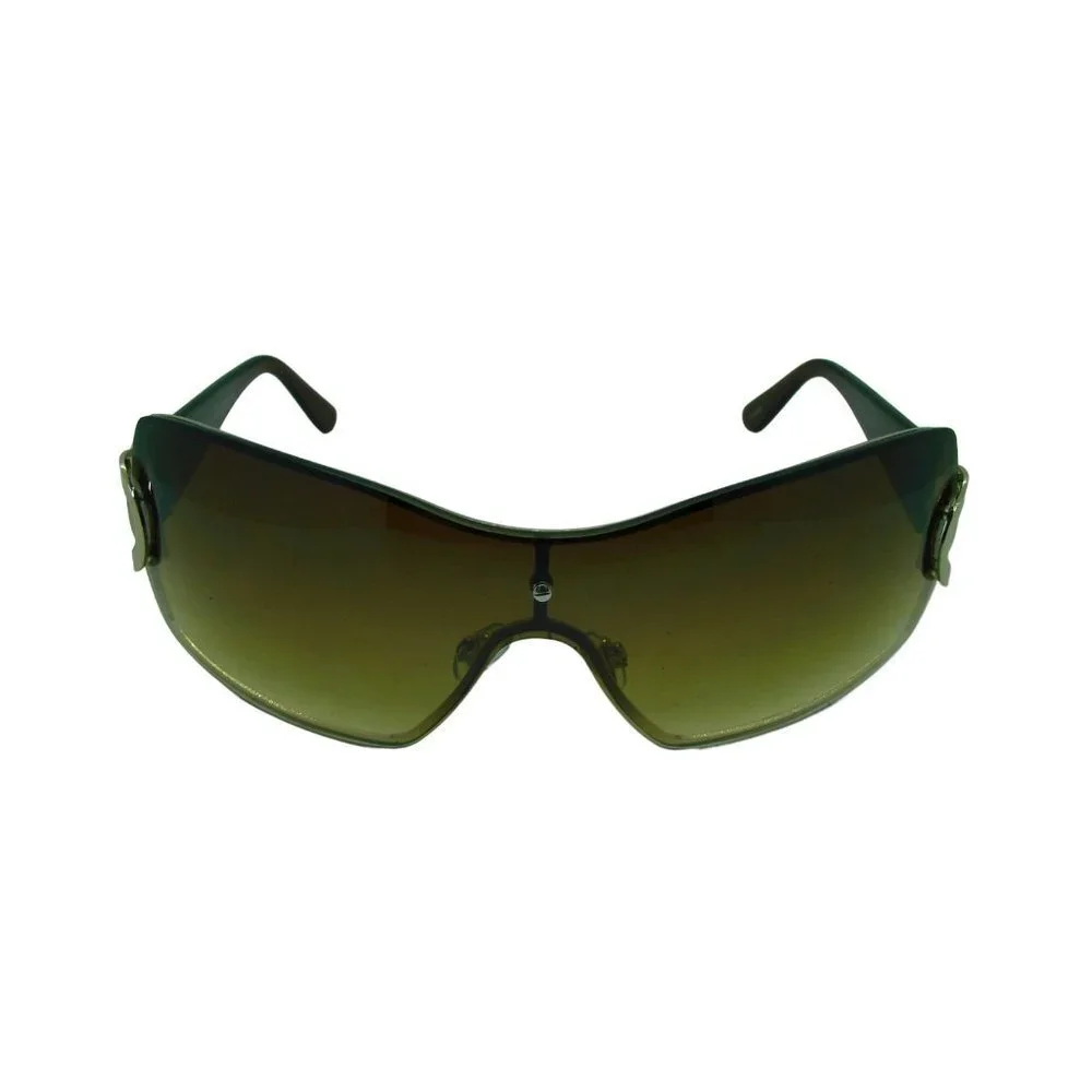 NYS Collection Womens Sunglasses Gold Circle Bling Square Gradient Bronze Lens